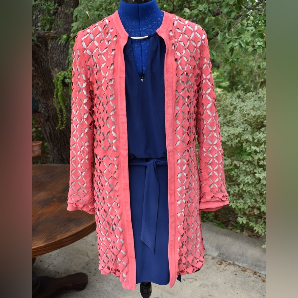 Pink Lace Overlay Coat